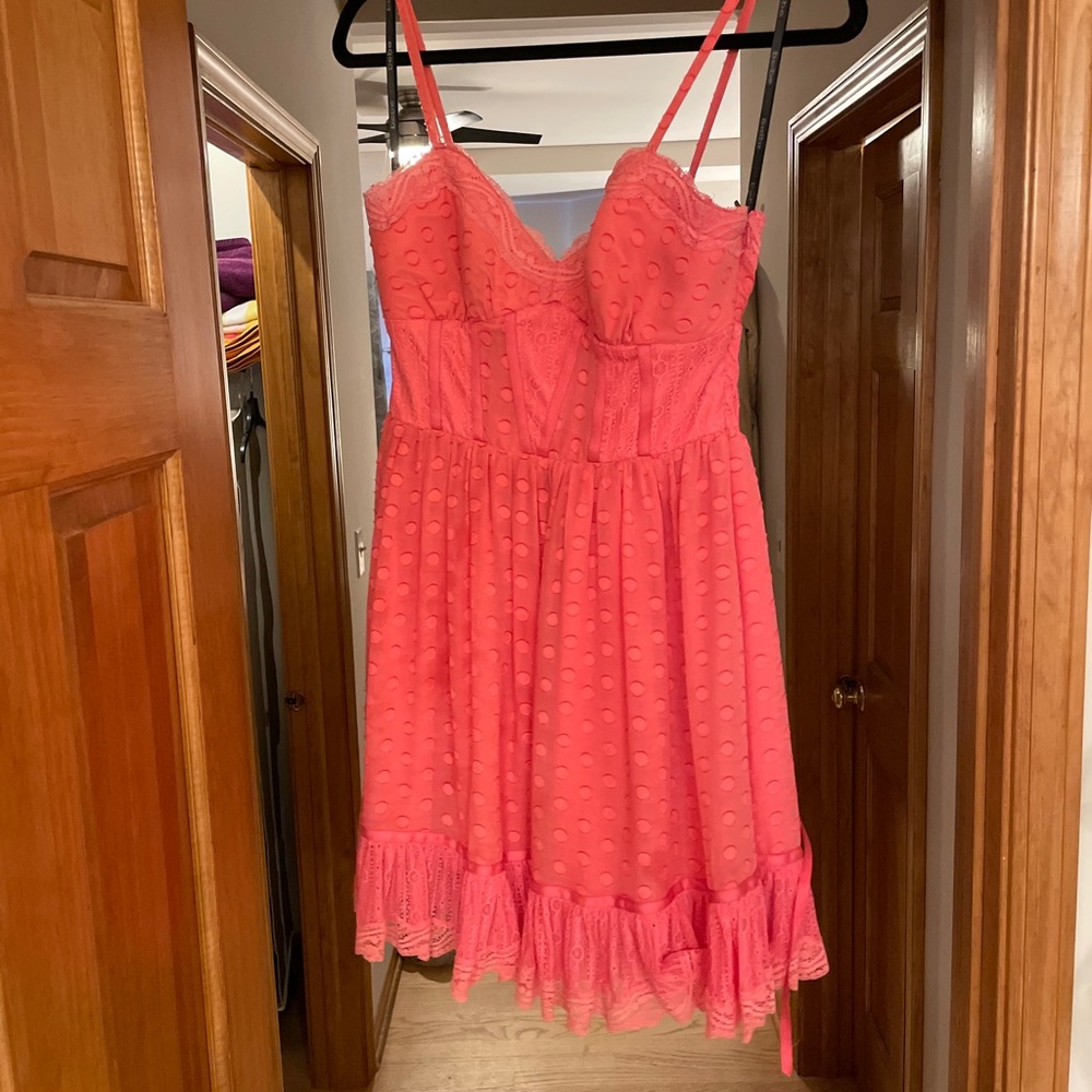 Pink polka dot dress